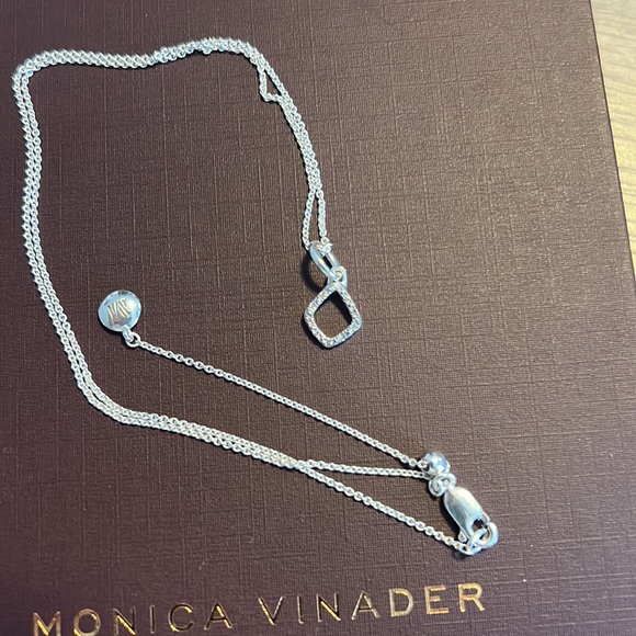 Monica Vinader Sterling Silver and Diamond Pendant and Necklace - Picture 3 of 8